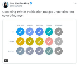 elon musk twitter verification badges different twitter badges twitter accessibility colorblind 