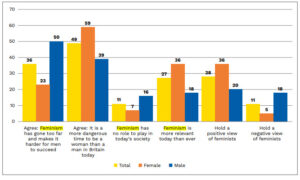 Hope not Hate chart showing that school boys are being radicalized to believe that feminism is harmful 