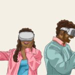 people-exciting-how-use-virtual-reality-vr-device-couple-black-people-curly-afro-hair-style-enjoyable-with-vr-device-content-contributor-flat-vector-illustration