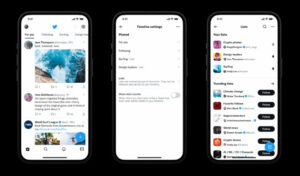 screenshot of twitter app showing new social media app update update of users being able to adjust how they want to see their twitter timelines