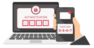 What is an authentication app, a graphic showing a laptop asking for a code which is on a phone ways to protection your twitter account now that text message and sms verification is paid for on twitter blue 